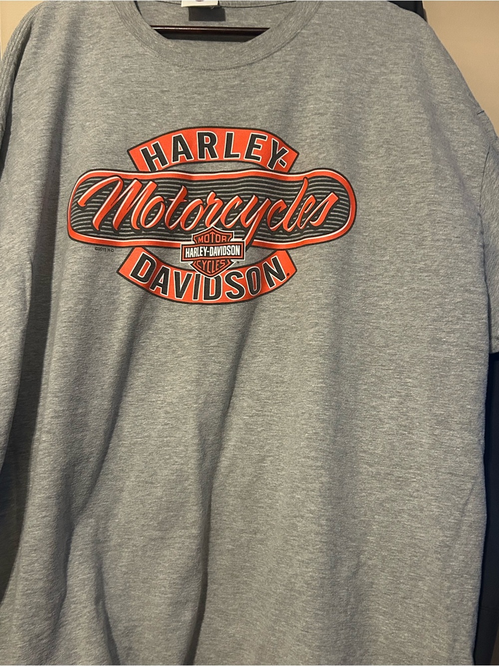Harley-Davidson Lynchburg TN Men’s Gray T-Shirt with Orange Logo XXL